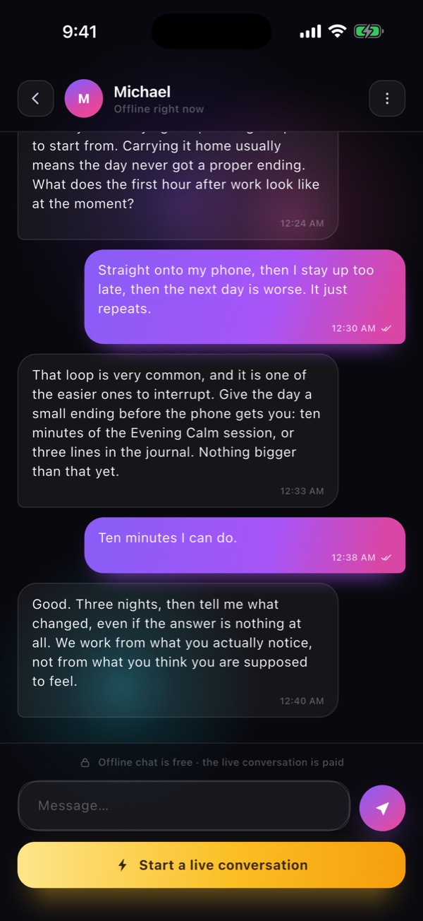 A private conversation with an advisor