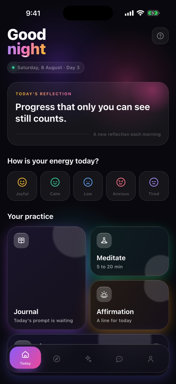 The Today screen